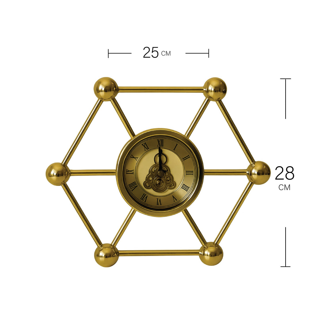 ساعة سداسية ذهبية حديثة